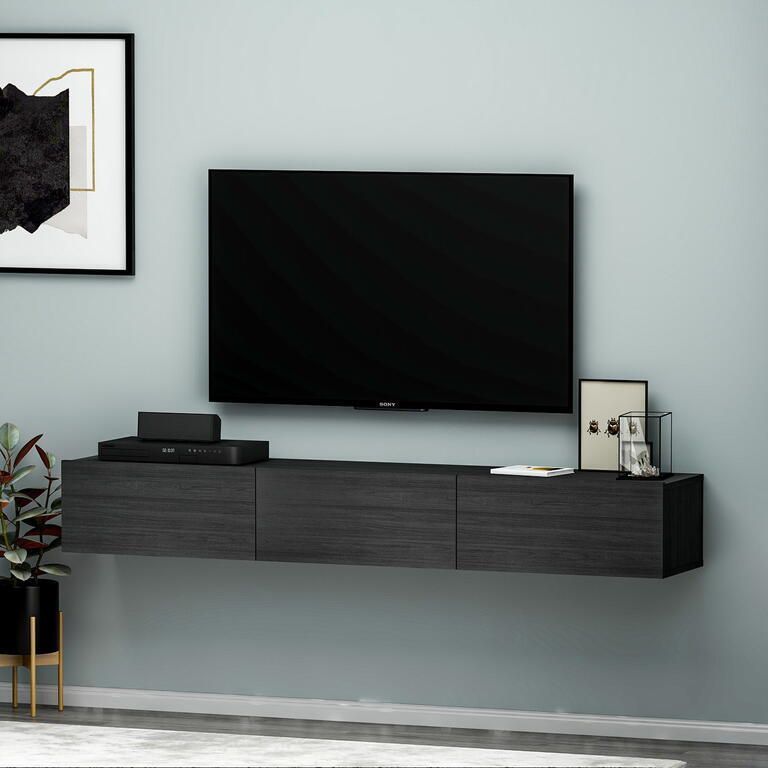Kalune Design Giga Meubel Tv-meubel Zwart Hout 180x31x26cm Terra