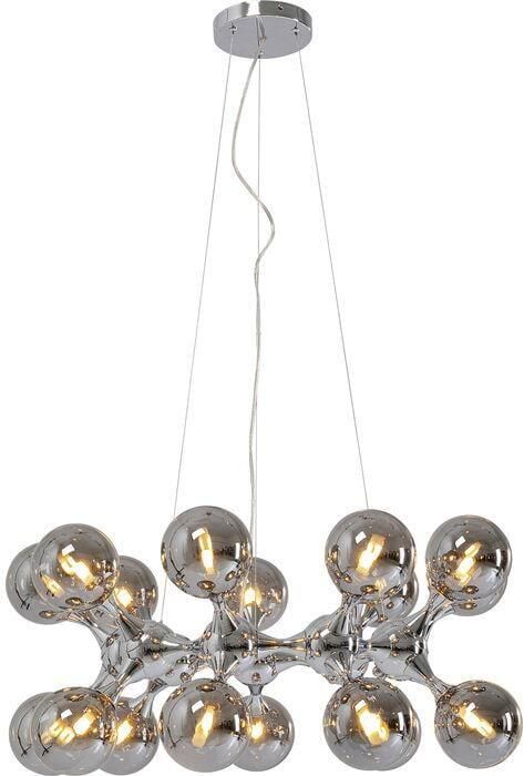 Kare Design Atomic Balls Hanglamp Chroom|Zilver Glas