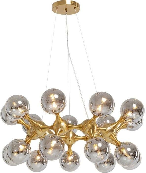 Kare Design Atomic Balls Hanglamp Messing|Rookglas