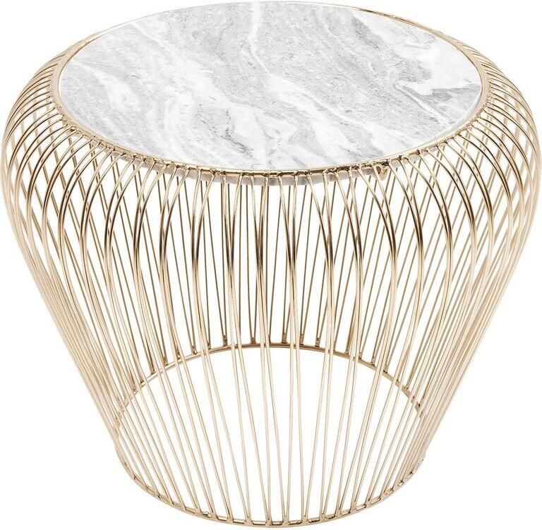 Kare Design Kare Bijzettafel Beam Grijs Marmer Messing 43cm - Foto 2