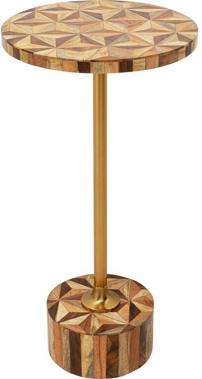 Kare Design Bijzettafel Domero Geo Ø40cm bruin goud