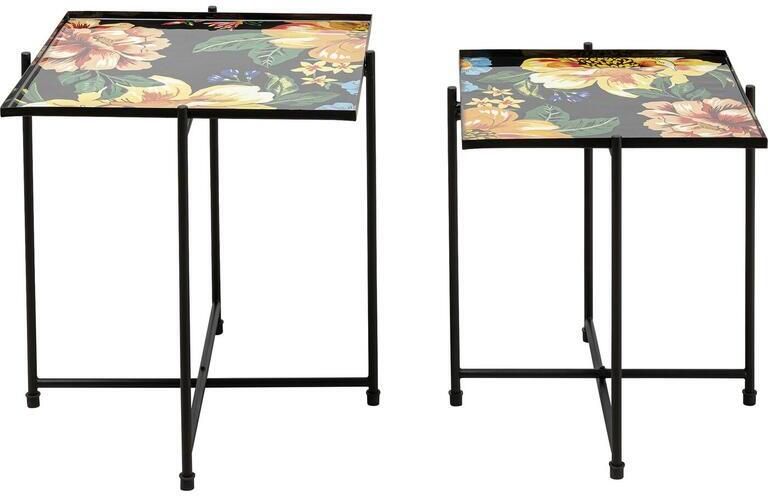 Kare Design Bijzettafel Flowers Garden (2|set)