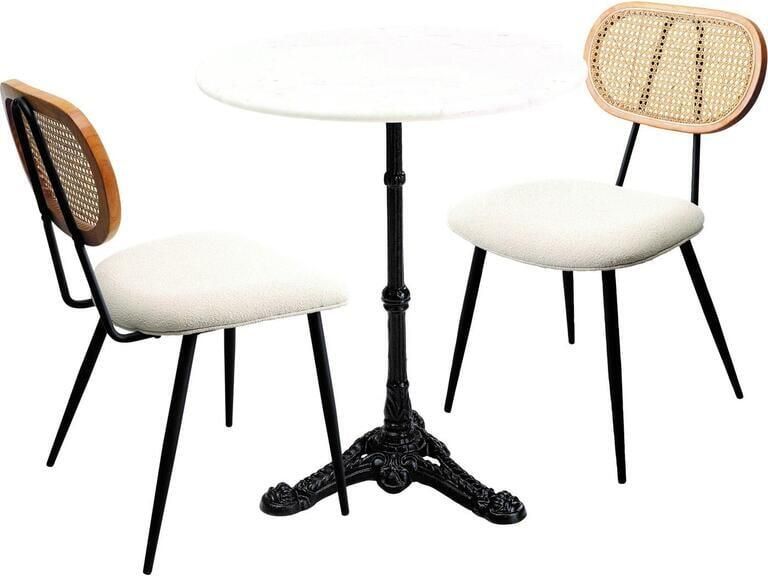Kare Design Bistro Rosali tafel en 2 stoelen wit