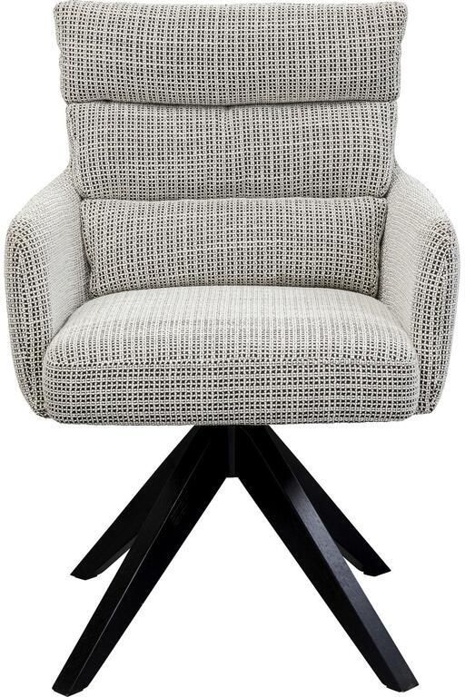 Kare Design Boss draaistoel armleuningen zwart en wit