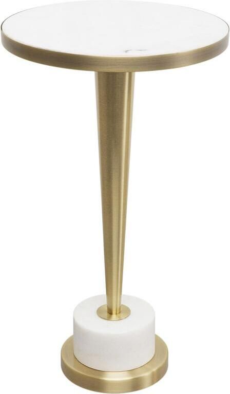 Kare Design Coney Bijzettafel wit marmer Ø30cm