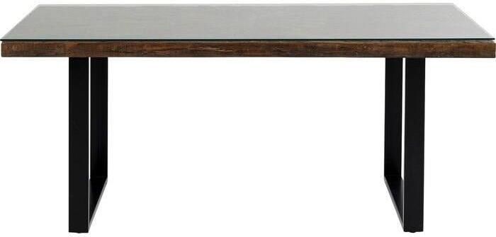 Kare Design Conley Eettafel 180 X 90 Cm Hout En Zwart Metaal