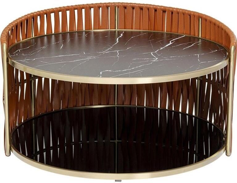 Kare Design Copper Salontafel Marmerlook Glas