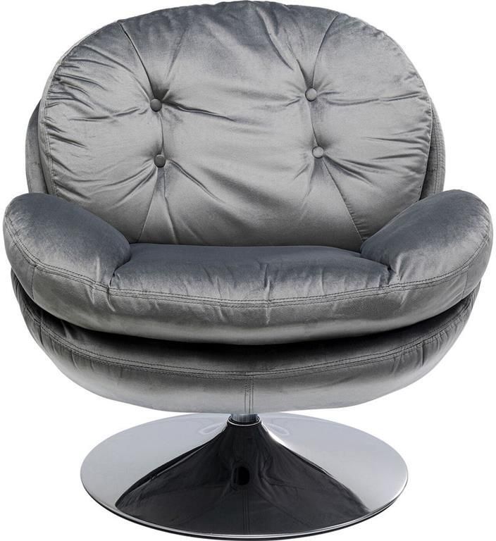 Kare Design Cosy Draaibare Fauteuil Velvet Grijs - Foto 2