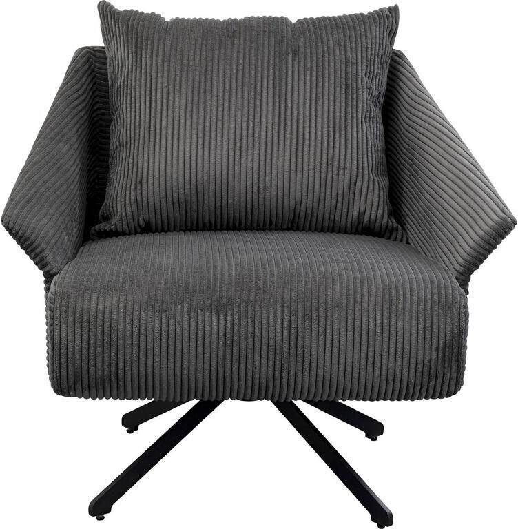 Kare Design Draaifauteuil Milo fluweel grijs