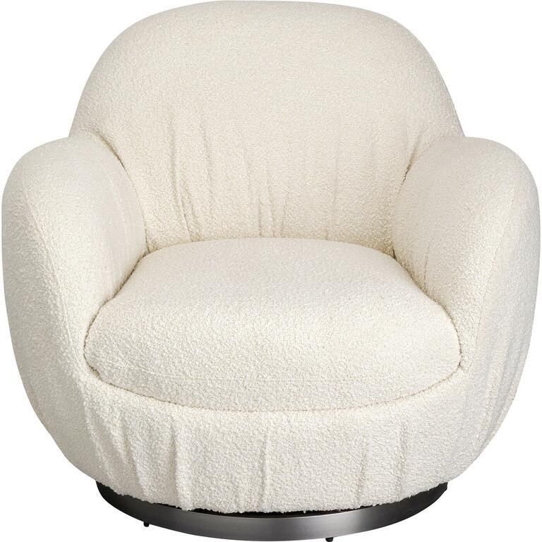 Kare Design Draaifauteuil Nube Boucle creme