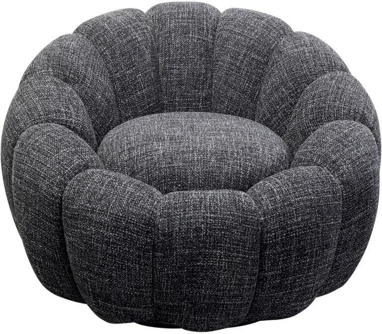 Kare Design Draaifauteuil Peppo Bloom Melange zwart