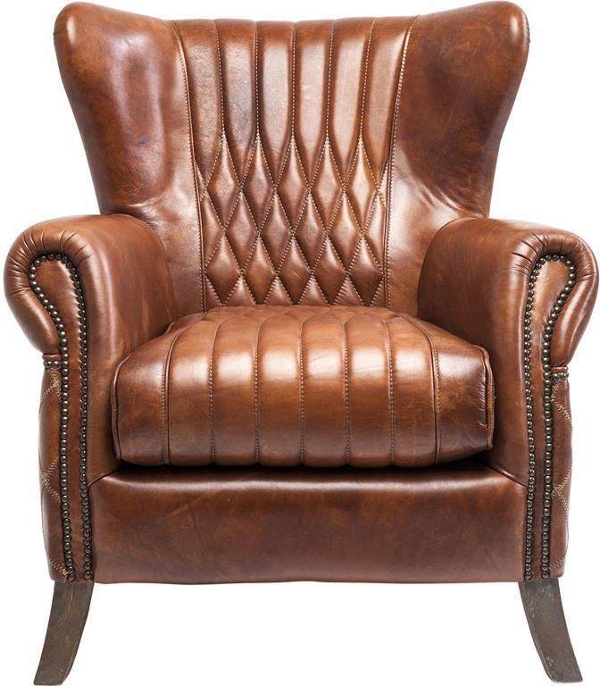 Kare Design Fauteuil Country Side Bruin Leer