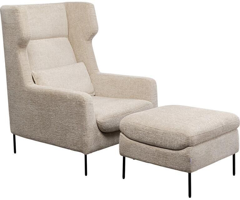 Kare Design Fauteuil en Voetensteun Quinn beige