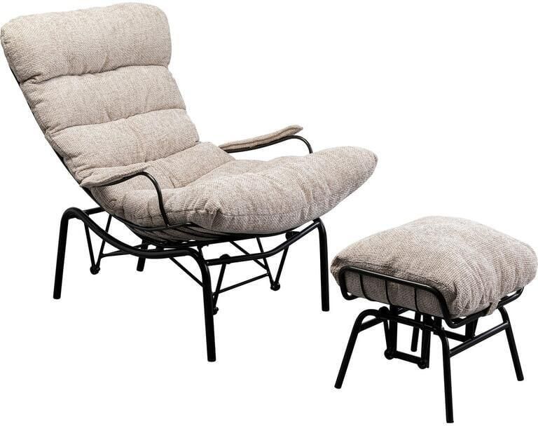 Kare Design Fauteuil en Voetensteun Vienna Swing beige