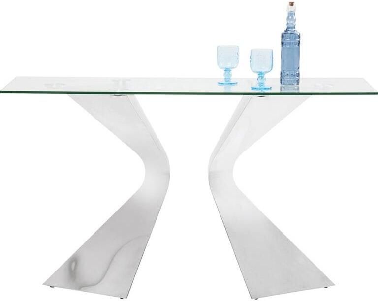Kare Design Gloria Sidetable 140 Cm Helder Glas Chroom - Foto 2