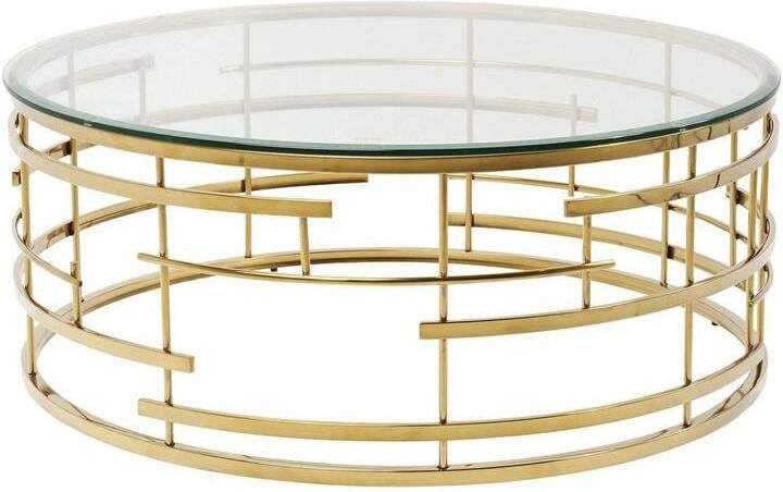 Kare Design Jupiter Salontafel Glas|Goudkleurig Metaal - Foto 2