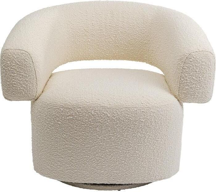 Kare Design Maye Draaibare Fauteuil Bouclé Crème
