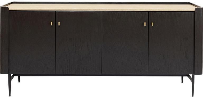 Kare Design Milano Dressoir B180x D55 X H85 Cm Zwart|Donkerbruin