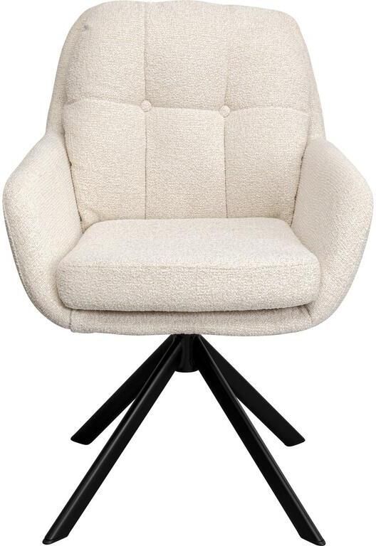 Kare Design Molly draaistoel armleuningen creme