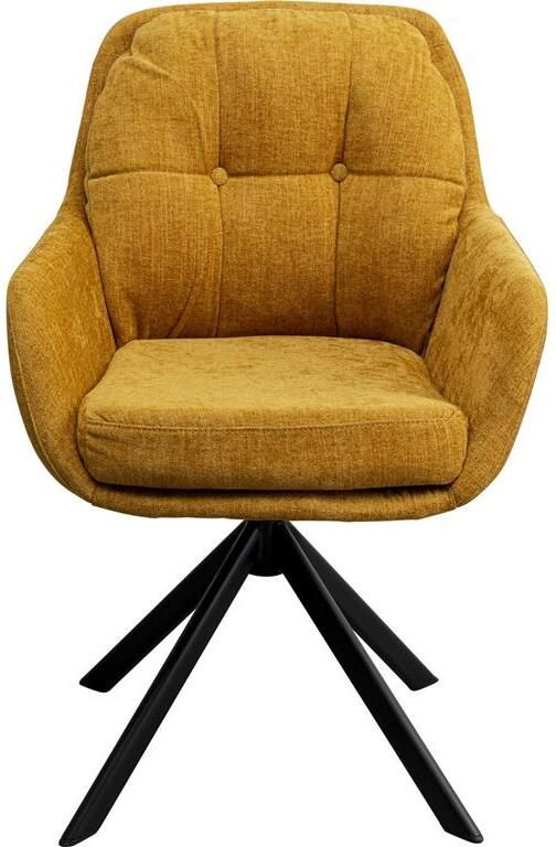 Kare Design Molly draaistoel armleuningen geel