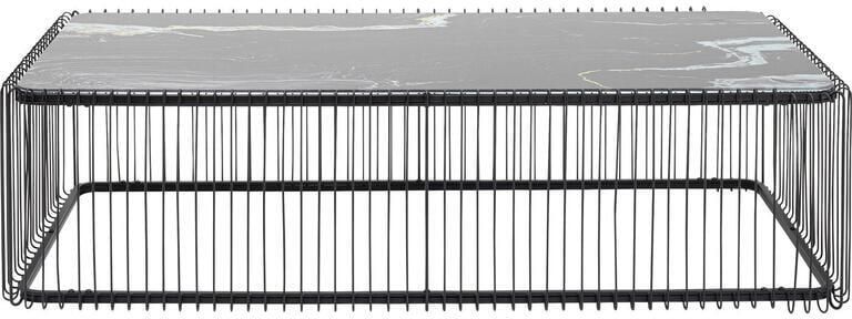 Kare Design Salontafel Wire zwart Marmer Glas 145x70cm - Foto 2