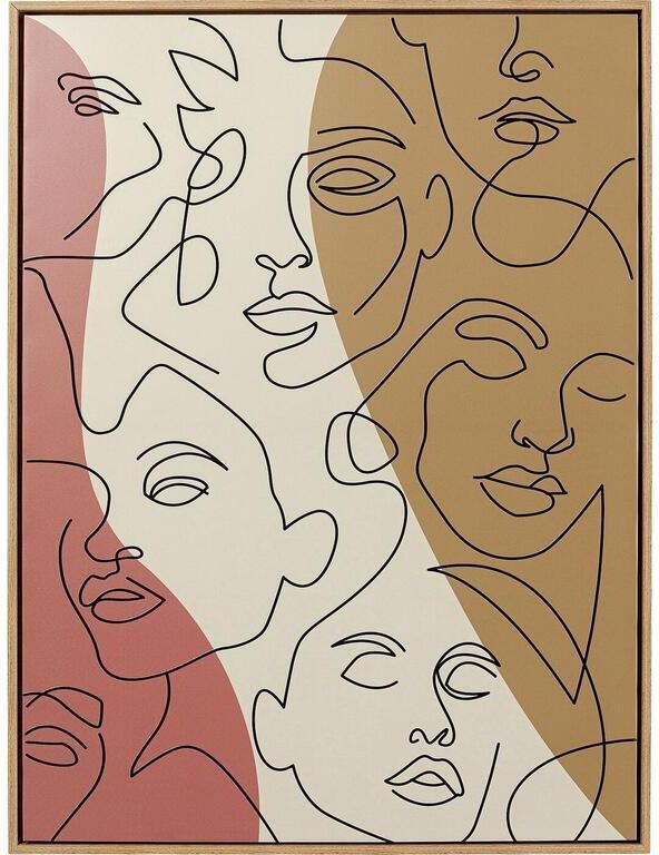 Kare Design Schilderij Faccia Arte driekleurig 90x120cm