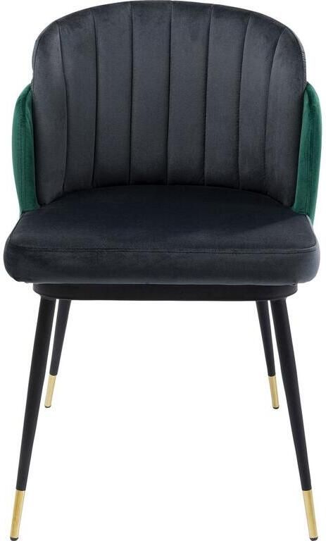 Kare Design Stoel Hojas fluweel grijs en groen - Foto 2