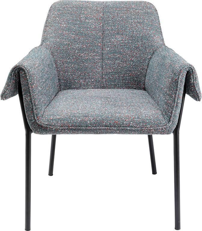 Kare Design Stoel met armleuning Bess Flitter grijs