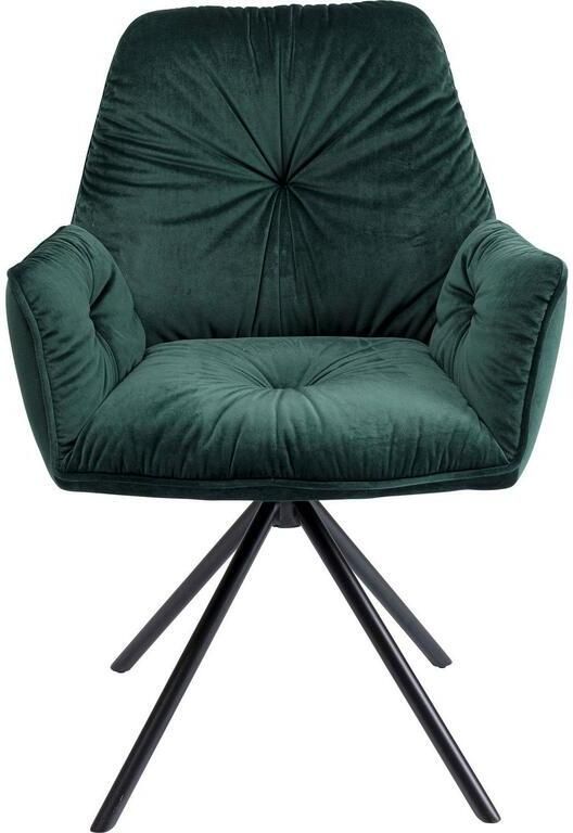 Kare Design Stoel met armleuningen Mila groen fluweel