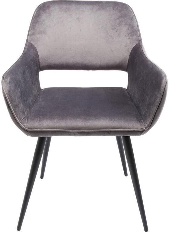 Kare Design Stoel met armleuningen San Francisco fluweel grijs - Foto 2
