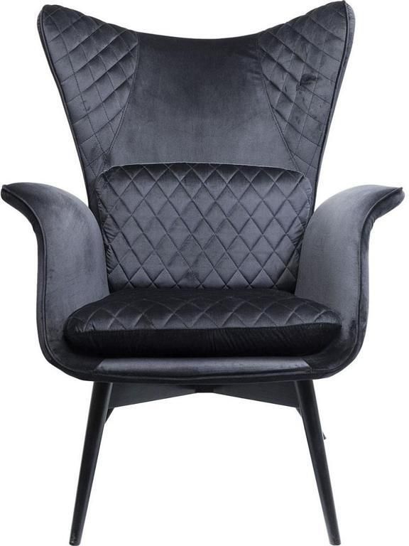 Kare Design Tudor Fauteuil Fluweel Zwart