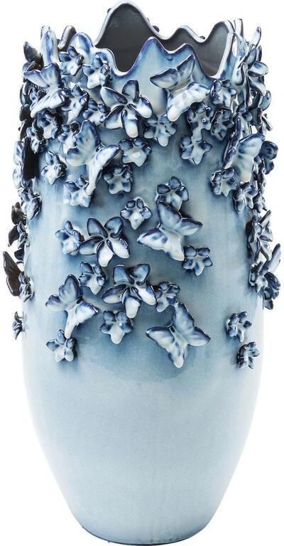 Kare Design Vaas Vlinders lichtblauw 50cm
