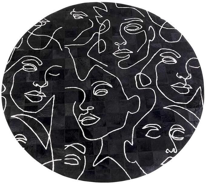 Kare Design Vloerkleed gezicht zwart Ø250cm