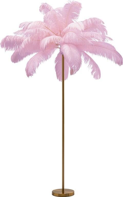 Kare Design Vloerlamp veren 165cm roze
