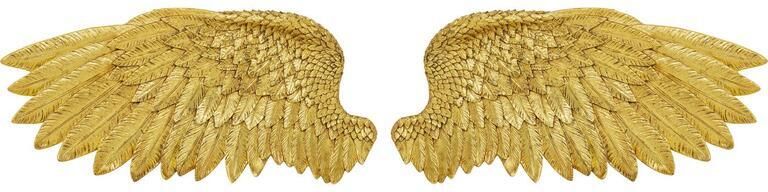 Kare Design Wanddecoratie vleugels goud (2|Set)