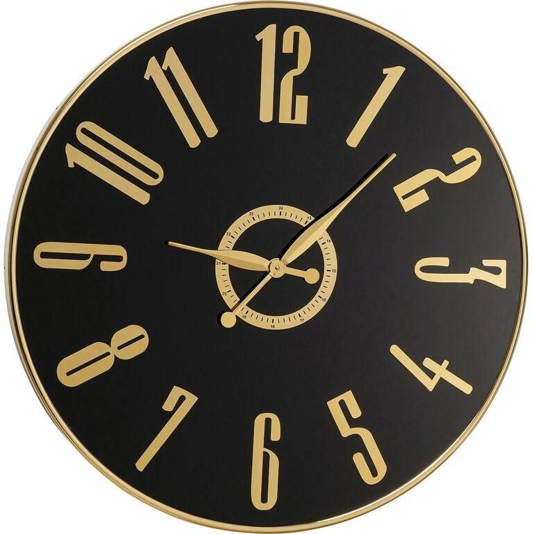 Kare Design Wandklok Casino Ø76cm zwart en goud