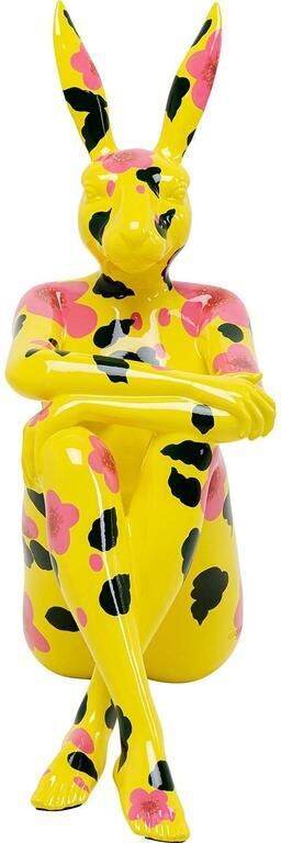 Kare Design Woonaccessoires Gangster konijn geel XL roze bloem