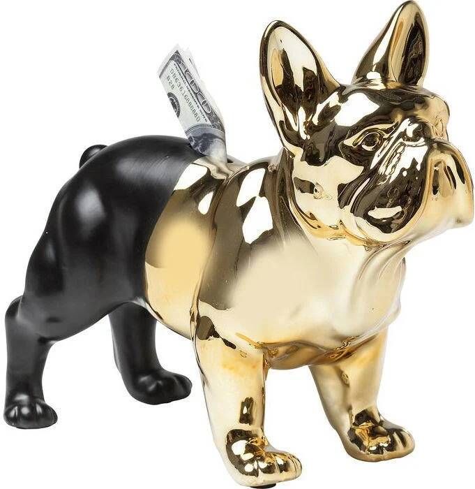 Kare Design Spaarpot Bulldog Goud-Zwart - Foto 1