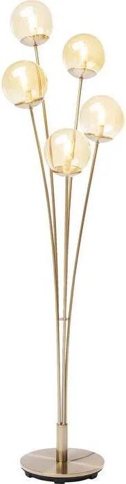 Kare Design Vloerlamp Five Balls Amber Brass
