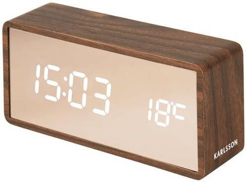 Karlsson Alarm clock Copper Mirror LED dark wood veneer - Foto 2