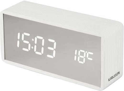 Karlsson Alarm clock Silver Mirror LED white wood veneer - Foto 2