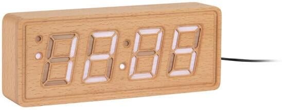 Karlsson Alarm Clock Solid Wood Engraved