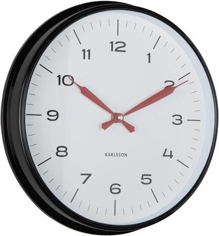 Karlsson Wandklok Modern Factory Mat zwart Ø30cm