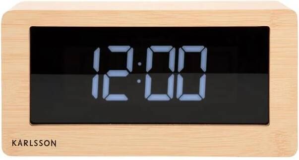 Karlsson Table clock Boxed LED light wood veneer