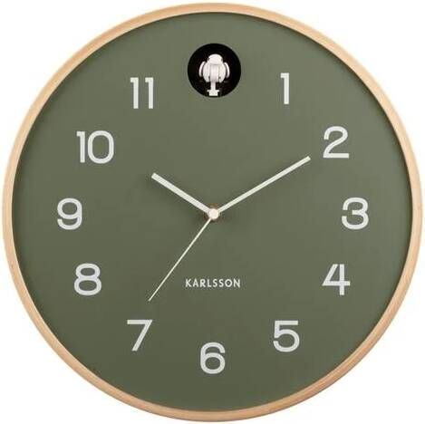Karlsson Wall clock Natural Cuckoo birch wood jungle green - Foto 1