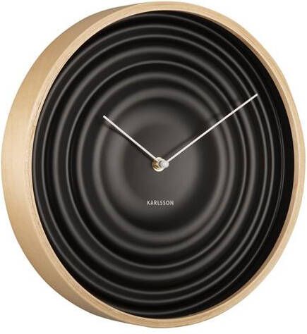 Karlsson Wall clock Scandi Ribble matt black wood case