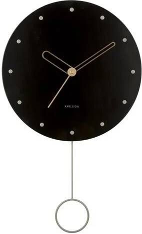 Karlsson Wall clock Studs pendulum wood black