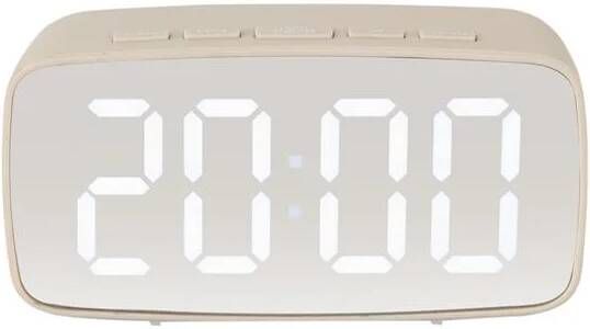 Karlsson Alarm clock Silver Mirror LED oval warm grey
