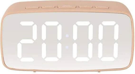 Karlsson Alarm clock Silver Mirror LED oval faded pink