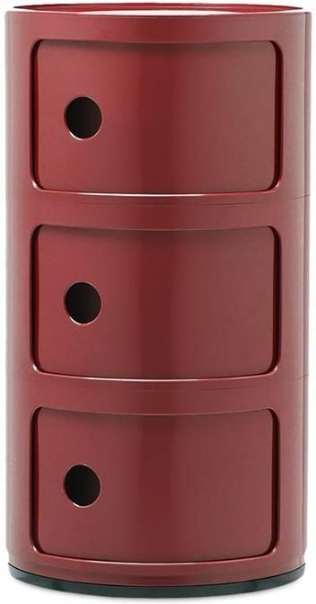 Kartell Componibili Kast Nachtkastje Large (3 Comp.) Ø32 Bordeaux - Foto 2